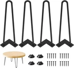 Genius Iron Hairpin Table Legs 16 Inch, 3/8" Solid Metal Steel Black. Fixed Price $34.70.