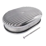 12" Oval Cast Aluminum Fully Finned Air Cleaner Polished For 5-1/8" Carburetors. Fixed Price $43.88.