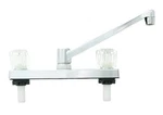 Road & Home Chrome Double Handle Low-arc Kitchen Faucet W/deck Plate C7. Fixed Price $18.85.