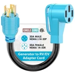 Circlecord Prong 30 Amp 50 Generator Rv/ev Adapter Cord, Nema L14.... Fixed Price $46.41.