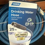 25FT 22833 Camco Rv Premium Drinking Water Hose Lead And Bpa Free, Anti-kink. Fixed Price $25.99.