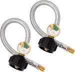 Shinestar Rv Propane Hose With Gauge For Camper, 12 Inch Braided Black. Fixed Price $34.29.