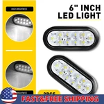2X 6" Oval Trailer Truck Stop Turn Tail Lights Brake Lamp Sealed Mount White. Fixed Price $20.89.