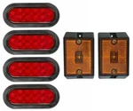 4PC 6" Oval Red Led Trailer Tail Lights Plus 2 4" Amber Side Marker. Fixed Price $32.99.