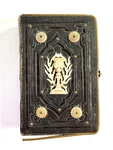 1850S Leather And Bovine Holy Grail Icon Jesus Mein Lehrmeister Catholic Book. Fixed Price $199.99.