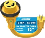 Kohree Rv Adapter 15M/30F 12"(TWIST Lock With Led Indicator), Yellow. Fixed Price $29.10.