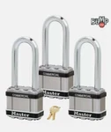 Master 2"W Magnum Padlock, 2-1/2"L Shackle (3) Keyed Alike Locks M5NKALJSTS. Fixed Price $42.00.