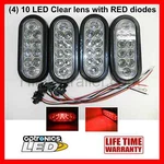 (4) Trailer Truck Sealed Clear / Red 6" Oval Stop Turn Tail Light Optronics. Fixed Price $46.54.