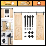 Smartstandard 10FT Double Barn Door Hardware Kit, Heavy Duty Sliding Track. Fixed Price $125.99.
