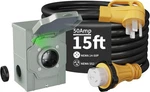 Amp 15FT Generator Power Cord And Inlet Box 14-50P Male SS2-50R Stw. Fixed Price $79.99.