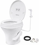 Rv Toilet With Sprayer Attachment - White, 18.4 Residential Height, Gravity Flu. Fixed Price $322.84.