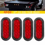 4 X Trailer Truck Sealed Red 6" Oval Stop/turn/tail Light Marine Waterproof. Fixed Price $28.65.