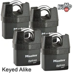 Master Pro Series Padlock (4) High Security Locks 6327NKA-4 W/ Bumpstop. Fixed Price $171.02.