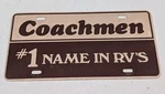Vintage Vanity License Plate Coachmen #1 Name Rvs Dealer Motorhome Trailer. Fixed Price $49.95.