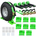 4 Pack E-track Atv Utv Wheel Chock Trailer Tire Kit Towing Tie Down Straps. Fixed Price $95.69.