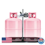 Rvpnr Dual Propane Mounting Rack W/ Locking Device For 20LB Tanks. Fixed Price $68.95.