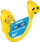Kohree 50 Amp To 30 Rv Adapter 18" Heavy Duty Dogbone Electrical Plug. Fixed Price $26.99.