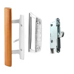 Hausun Sliding Glass Door Handle Set Oak Wood Interior White. Fixed Price $46.19.