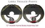 New 12" Mobile Home Trailer Brake Assembly Pair Set / 2.65" Center Bore - 21011. Fixed Price $98.19.