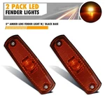2X 5" Amber Trailer Cab Marker Light Bar Waterproof Sealed Side Fender Blk. Fixed Price $6.99.