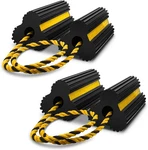 2 Pairs Heavy-duty Rubber Wheel Chocks 4 Pack Non-slip Stopper With Rope & Tape. Fixed Price $64.97.