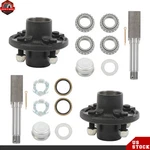 2 Set Lug On 4" Bolt Circle Trailer Hub Bearing Kit And 1-1/16" Square Spindle. Fixed Price $75.92.