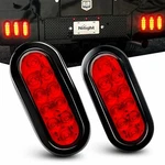 Nilight 2PCS 6" 10LEDS Oval Red Tail Stop Brake Turn Trailer Lights Grommets. Fixed Price $19.99.
