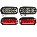 Red + White 6" Oval 24 Led Trailer Stop Turn Tail Reverse Backup Parking.... Fixed Price $100.70.