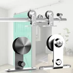 Ccjh 4FT-18FT Stainless Steel Sliding Barn Door Hardware Kit Track For Wood. Fixed Price $49.75.