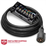 Mictuning 7 Way Trailer Cord Round Rv Plug Inline Gang Junction Box Wire Cable. Fixed Price $38.50.