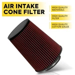 Red 4" Inch Truck Inlet Air Filter Dryflow Clamp-on Cone Round Intake Auxito. Fixed Price $27.54.