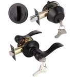 1PACK Exterior Door Lever Lockset With Single Cylinder Deadbolt Black Ha.... Fixed Price $42.57.