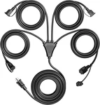 Outdoor Extension Cord Splitter 4 Outlets, 31FT Total, With Safety Covers. Fixed Price $42.99.