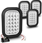 4 Pc White Led Trailer Tail Lights 5X3 Inch Rectangle Back-up/brake 80". Fixed Price $95.80.