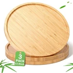 3 Pcs Bamboo Serving Tray Round Plates Wooden. Fixed Price $54.93.