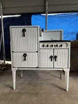 Magic Chef Antique Freestanding 4 Burner 2 Oven Enamel Cast Iron Cooking Stove. Fixed Price $800.00.