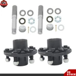 2 Pack On 4.5" Bolt Circle Trailer Hub Kit W/ Round BT16 Spindles & Bearings. Fixed Price $62.53.