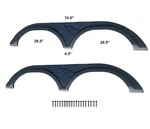 Set Of Tandem Rv Trailer Fender Skirts Flares 74.5" Black Camper Travel. Fixed Price $149.95.