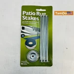 Prest-o-fit 2-2001 Patio Rug Stakes Silver (lot Of 3) Rv Outdoor Mat Anchors. Fixed Price $20.00.