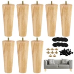 Ruisita 8 Pieces Furniture Couch Legs 6 Inch Round Solid Wood Sofa Natur.... Fixed Price $35.65.
