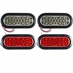 6" Inch Oval 24 Led Stop Turn Reverse Backup Tail Truck Light Kit- WHITE+2 Red. Fixed Price $49.95.