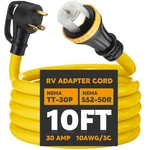 10FT Rv Adapter Cord 30A TT30P To 50A SS2-50R Locking Power Cable Stw 10AWG. Fixed Price $78.47.