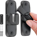 2 Barn Door Lock, 90/180 Degree Flip Sliding Latches, Black. Fixed Price $10.98.
