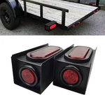 Supoika Steel Trailer Box With 6" Red Led Oval Tail Lights & 2" Black. Fixed Price $56.97.